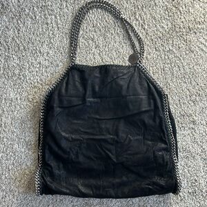 Stella Mccartney Fallabella Black and Silver Chain Handle Tote